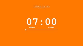 ⏰ 7 Minute Timer / Orange Screen 🍊 / Countdown