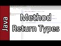 Method Return Types - Java Programming Tutorial #14 (PC / Mac 2015)