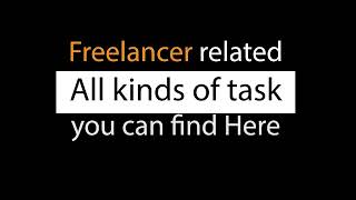 Freelancer related all kind of task you can find Here | Graphics Design | @AlokShop