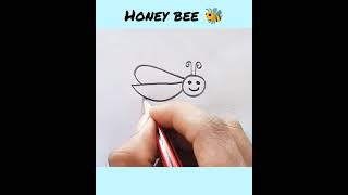 How To Draw Honey Bee 🐝 #short #Honey Bee