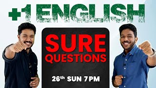 7PM | +1 English Sure Questions Live | English Exam | Plus One English Sure Questions | Exam Winner