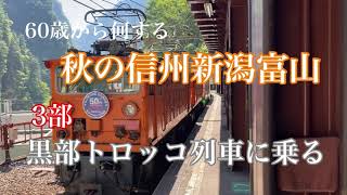 60歳から何する　秋の信州新潟富山　黒部トロッコ列車に乗る　3部　#fit ＃トロッコ