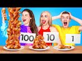 BIG VS MEDIUM VS SMALL FOOD CHALLENGE || Last To Stop Wins! Giant VS Tiny Food by 123 GO! CHALLENGE