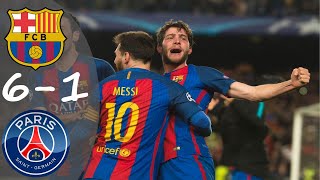 Barcelona vs PSG 6-1 Extended highlights UCL 2016/17 |Barcelona Historic Remontada|