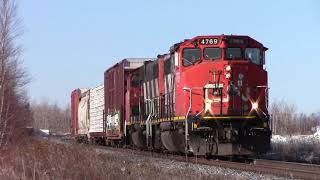 Paint Job Needed! CN Local Train 537 at Moncton, NB at Track Speed