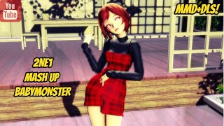 【MMD+DLS!】2NE1 Mash Up - BABYMONSTER (short) - Velvet Meiko model