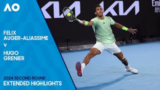 Felix Auger-Aliassime v Hugo Grenier Extended Highlights | Australian Open 2024 Second Round