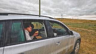 Car Camping in the Canadian Countryside on a Rainy Day