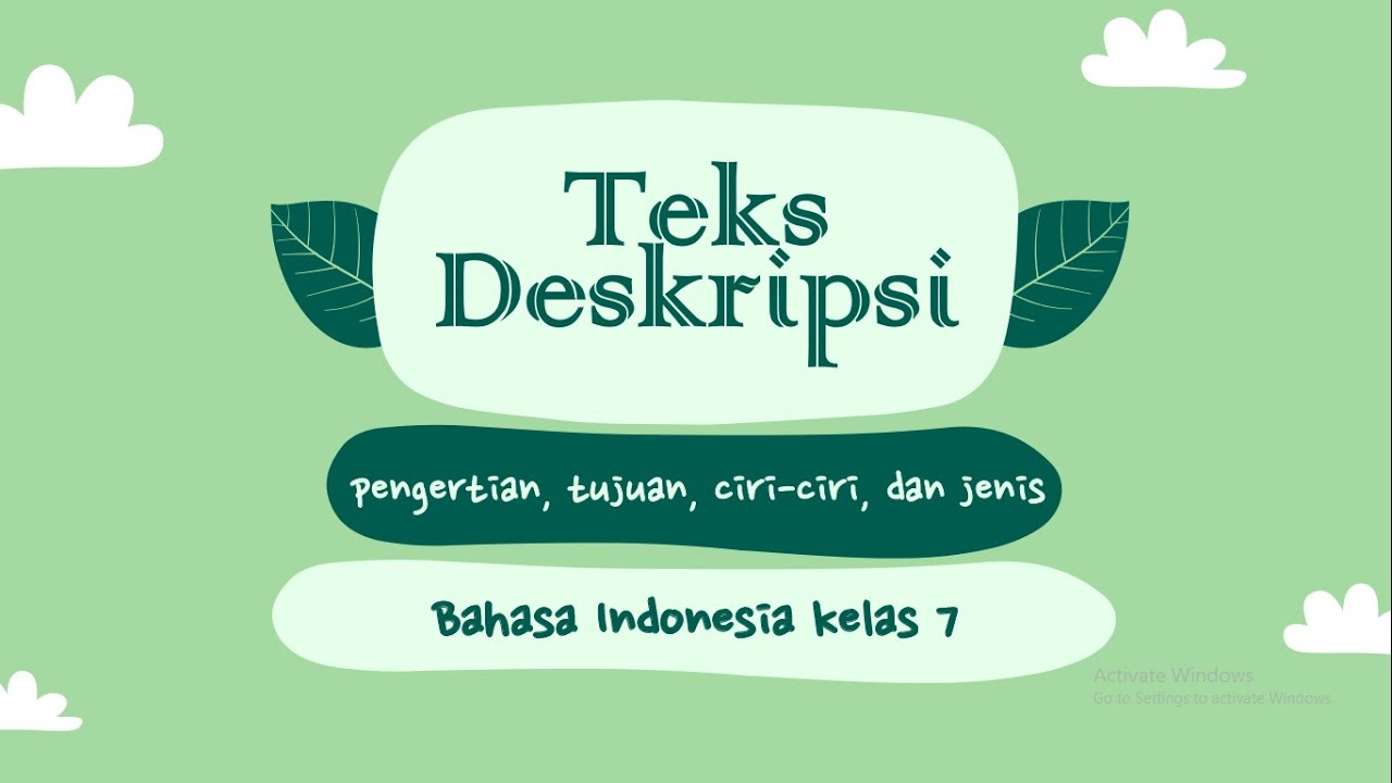 Video Pembelajaran Bahasa Indonesia Materi Teks Deskripsi Kelas 7 SMP ...