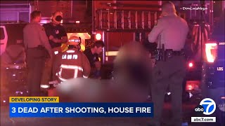 Shooting investigation underway after 3 found dead at scene of house fire in Lancaster