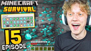 Minecraft Survival #15 - MINING FOR 1 HOUR! (so many diamonds)