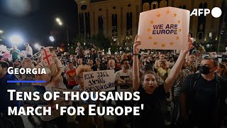 Tens of thousands march in Georgia 'for Europe' after blow to EU bid | AFP