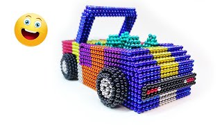 [4K] How to make Cool Rainbow Car with Neocube. DIY using Magnet Balls Triks Satisfaction Video 🚗