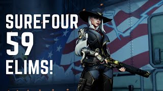 Overwatch Surefour The Most Intense Ashe Gameplay Ever -59 Elims-