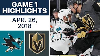 NHL Highlights | Sharks vs. Golden Knights, Game 1 - Apr. 26, 2018
