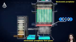 3D animation demonstrating the working principle of an electrostatic precipitator,Industrial ESP