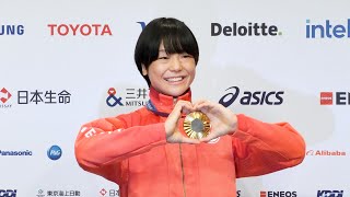 レスリング女子５３キロ級で金　藤波が会見