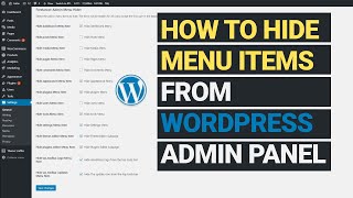 How to hide menu items from the WordPress admin panel | Freelance Admin Hider Plugin