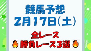 【競馬予想】２月１７日（土）全レース予想／厳選３レース(平場予想・重賞予想)