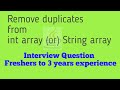 removing duplicates in int array or string array | by  Java concepts by Jay tutorial |  by Jay |