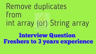 removing duplicates in int array or string array | by Java concepts by Jay tutorial | by Jay |