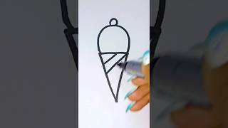 7 to make simple icecream drawing 😱 #shorts #art #vairalshorts