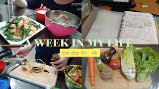 eng | daily diet vlog W7.1 - salad with wasabi dressing, cooking \u0026 recipe | stepitepoii