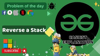 Reverse a Stack | POTD | GFG Problem of the Day | C++ | Java | Python