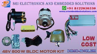 48V 800W-Khetaan Brand-BLDC Motor For E Bike kit- Diwali-2021 sale-Full Demo\u0026wiring -English Version