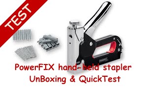 PowerFIX | hand held stapler Unboxing and quick test | kézi tűzőgép kicsomagolás és gyorsteszt