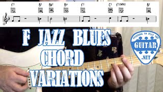 F Jazz Blues Chord Variations Guitar Lesson