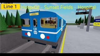 Roblox Angulan´s Subway Yellow Line 1 (Moscow train): Hospital - Sunset Fields - Hospital