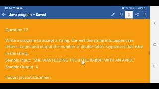 double letter sequence program | string program | java