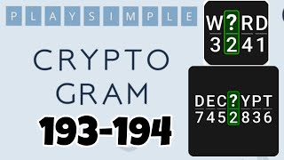 PlaySimple CRYPTOGRAM level 193 194