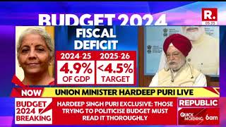 Union Minister Sh Hardeep Singh Puri's full interview with Republic Tv on #Budget2024