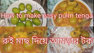 আমড়া দিয়ে রুই মাছের টক রান্না || Sylhety pulm tenga || Cooking and vlogs