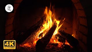 🔥 Crackling Fireplace w/ Snowstorm & Howling Wind Outside | Nature Sound for Sleep, Insomnia 4K