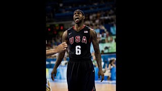 A young 20 y/o #LebronJames making his debut for #teamusa  in 2004! 🔥🏀
