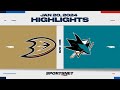 NHL Highlights | Ducks vs. Sharks - January 20, 2024