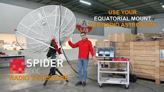 SPIDER 230C 2.3 meter diameter compact radio telescope for 1420 MHz radio astronomy