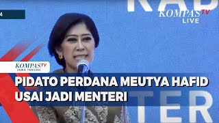 Pidato Perdana Meutya Hafid usai Jadi  Menteri