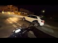 125cc group ride out at night. mt125 pov and aprilia rs4 pov