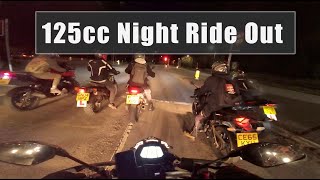 125cc Group Ride out at night. MT125 PoV and Aprilia RS4 PoV