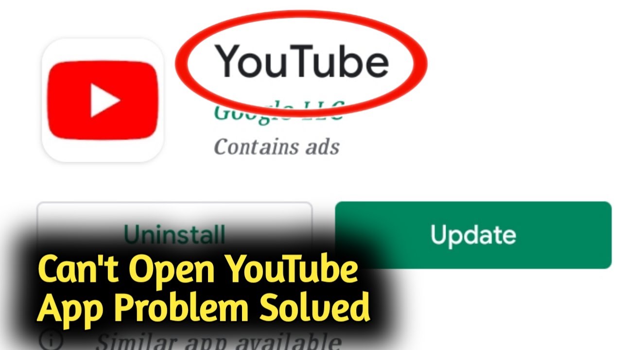 Fix Can T Open Youtube App Problem Solved Youtube Fix Can T Open Youtube App Problem Solved Youtube