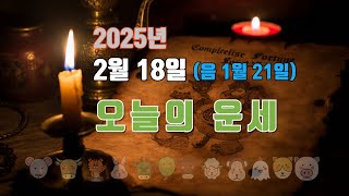 오늘의 운세 2025년 2월 18일 (음력 1월 21일) 띠별운세, 종합운 건강운 애정운 재물운 금전운 년생별운세