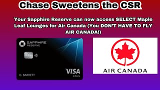 Chase Makes Sapphire Reserve EVEN BETTER