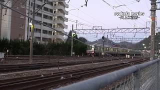 【２２３系】2018年12月16日　山陽本線上郡駅 始発回送列車のパンタグラフのスパーク