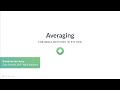 Python Tutorial: Averaging