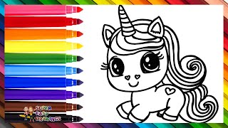 Draw And Color A Cute Unicorn 🦄🌈 Drawings For Kids