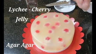 Healthy Agar Agar Jelly Cake - Lychee and  Cherry!!! Delicious!